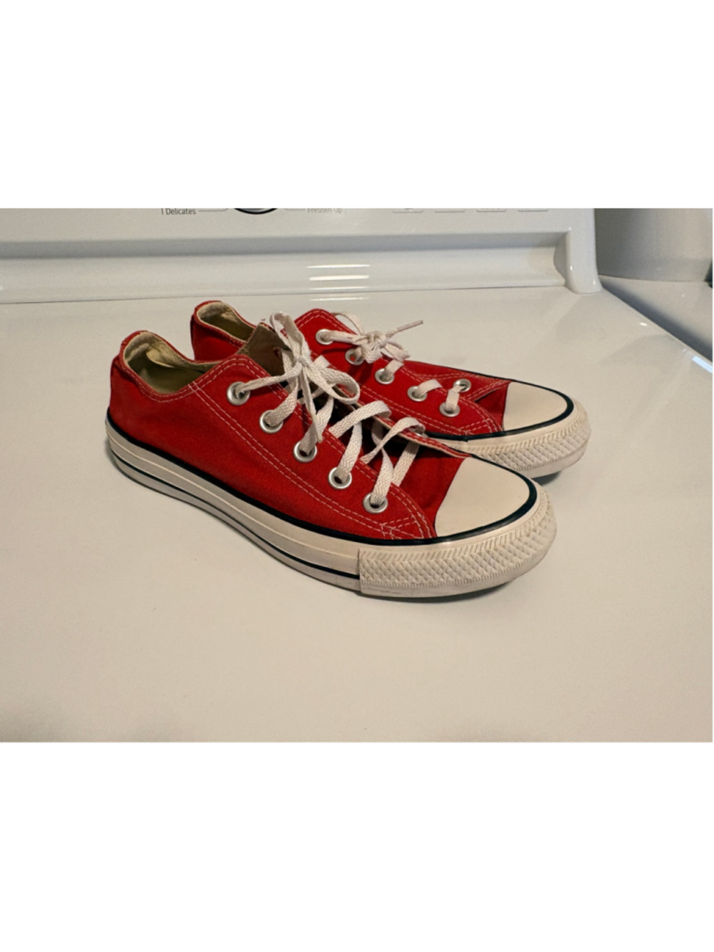 Women's Converse All Star Sneakers Red White Size 5.5
